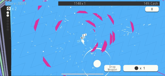 スワイプ操作で機体が自由に動かせる