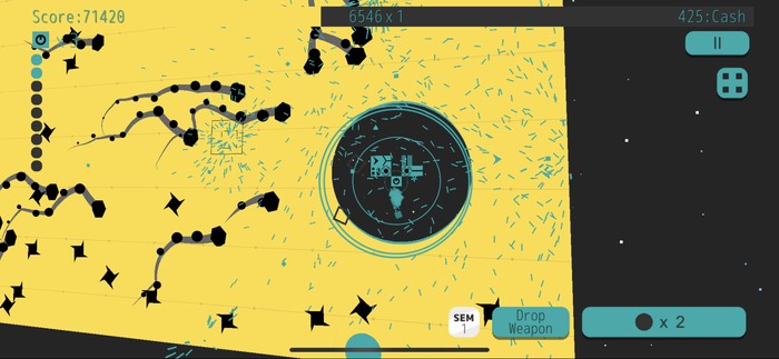 ボムに触れた敵は一気に消滅