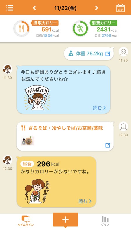 タイムライン画面