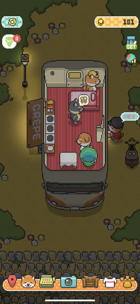 クレープ作りを続け動物も疲れる