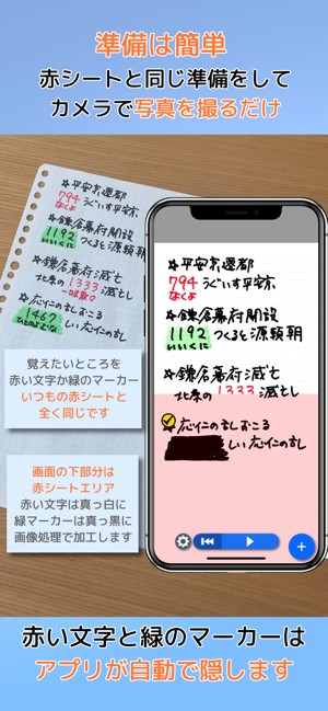 I 暗記シート マーカーを引いて赤シートで隠す定番の勉強方法をデジタル化できる Iphone Android
