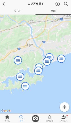 よく釣れるスポットを探せる