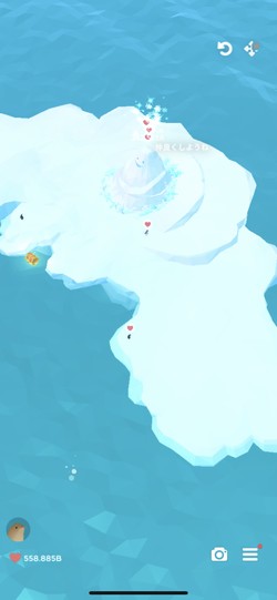 氷の島の様子