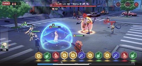 画面下のスキルコアの連結数で様々なアクションが出せる