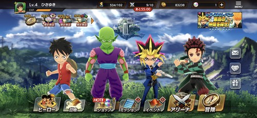 ジャンプのヒーローたちでパーティーが組める