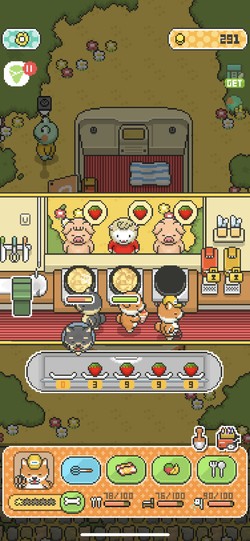 客の注目に合わせてクレープを作る