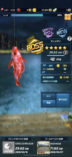 フィッシングバトルで釣った魚